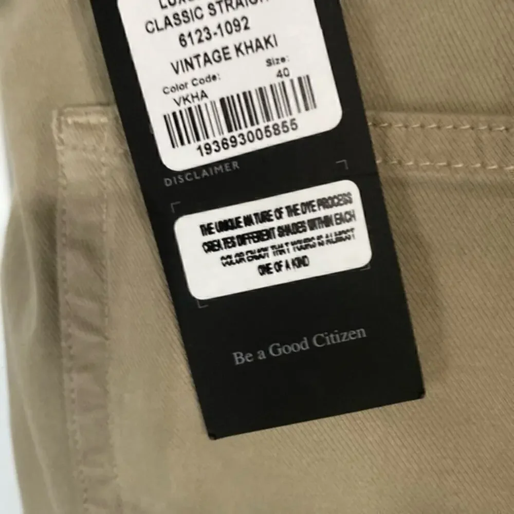 Citizens of‎ Humanity Gage Classic Straight Vintage Khaki Tan Jeans Size 40 NWT